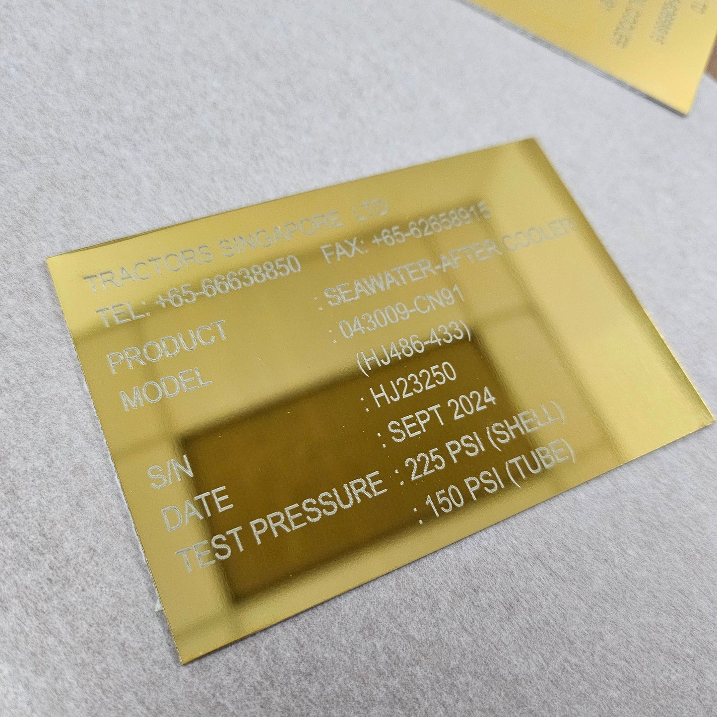 Gold Aluminum Engraving